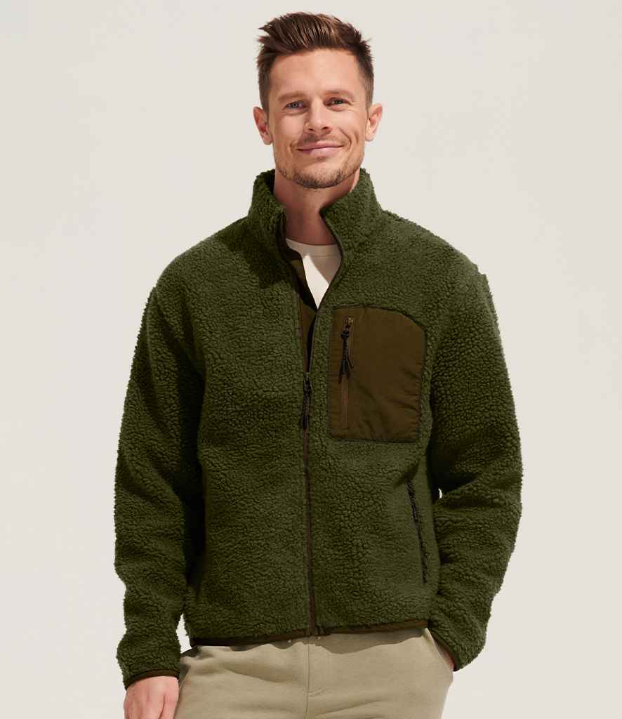 Army green outlet sherpa jacket